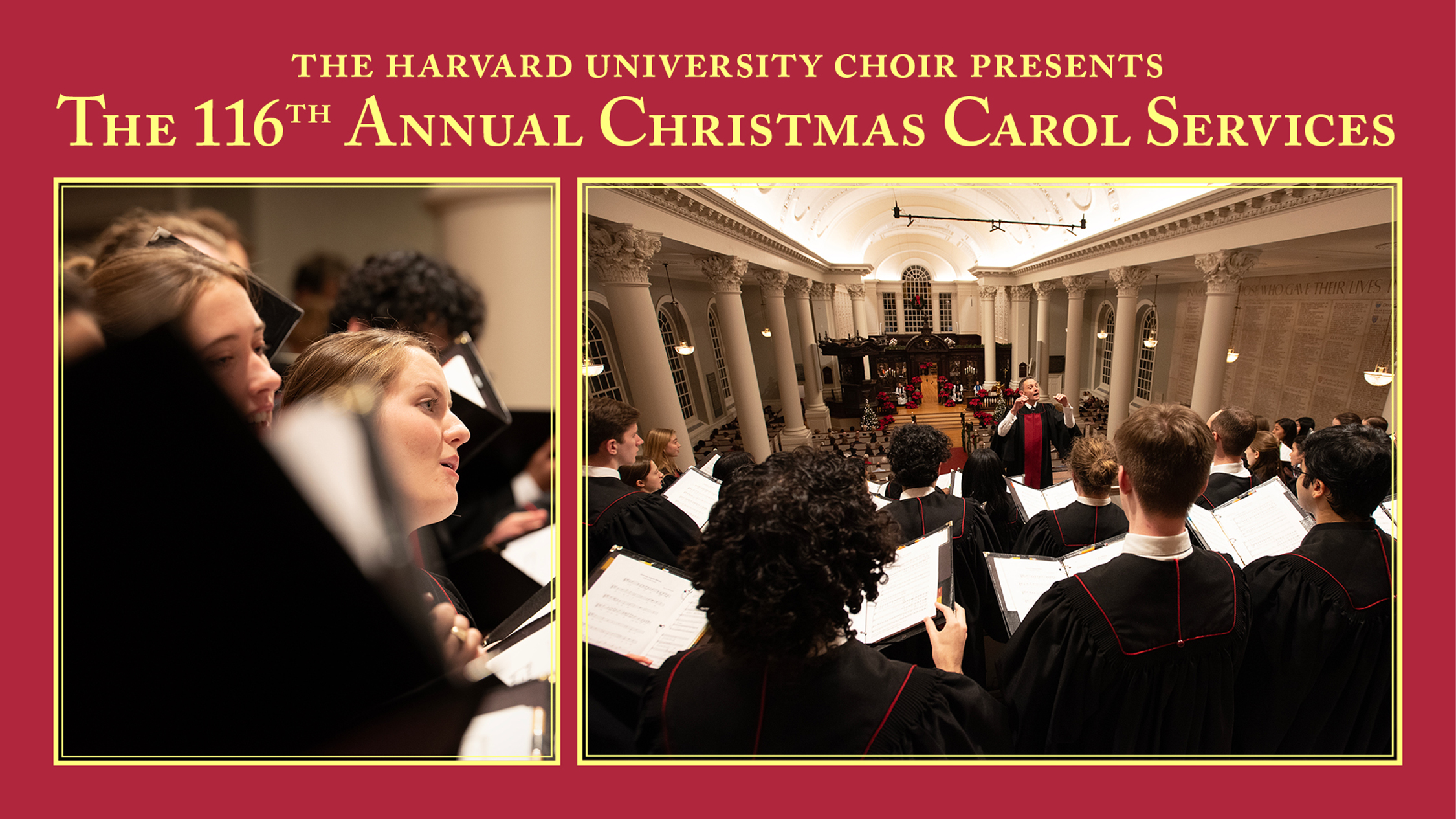 116th Annual Harvard University Choir Christmas Carols poster