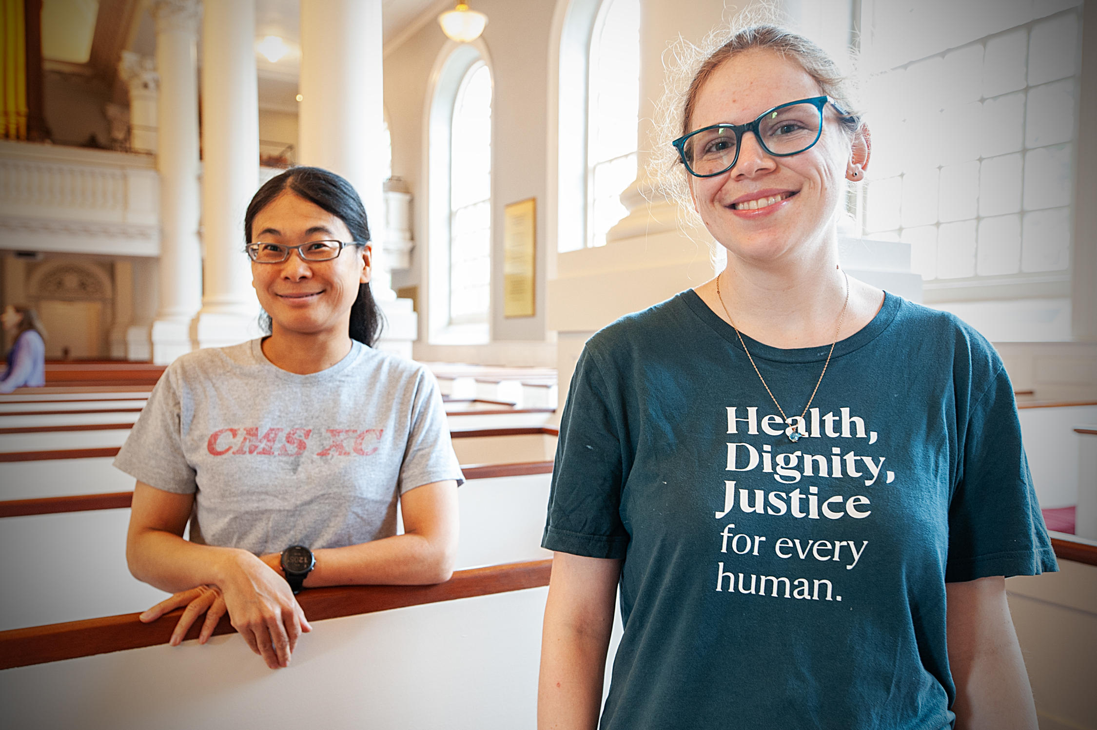 Merryn Fraser (front right) and Megumi Abe, congregants who are volunteers with Partakers.