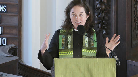 The Rev. Alanna Sullivan preaches from the pulpit Feb. 15, 2026