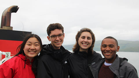 Student pilgrams from the Memorial Church explore the Isle of Iona. 