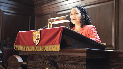 KMarie Tejeda speaks at Morning Prayers