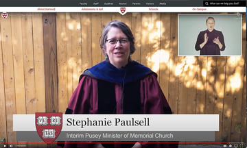Professor Stephanie Paulsell graduation bebediction