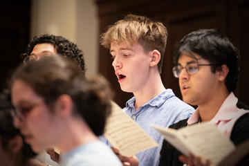 Michael McPhie sings with UChoir in Appleton Chapel