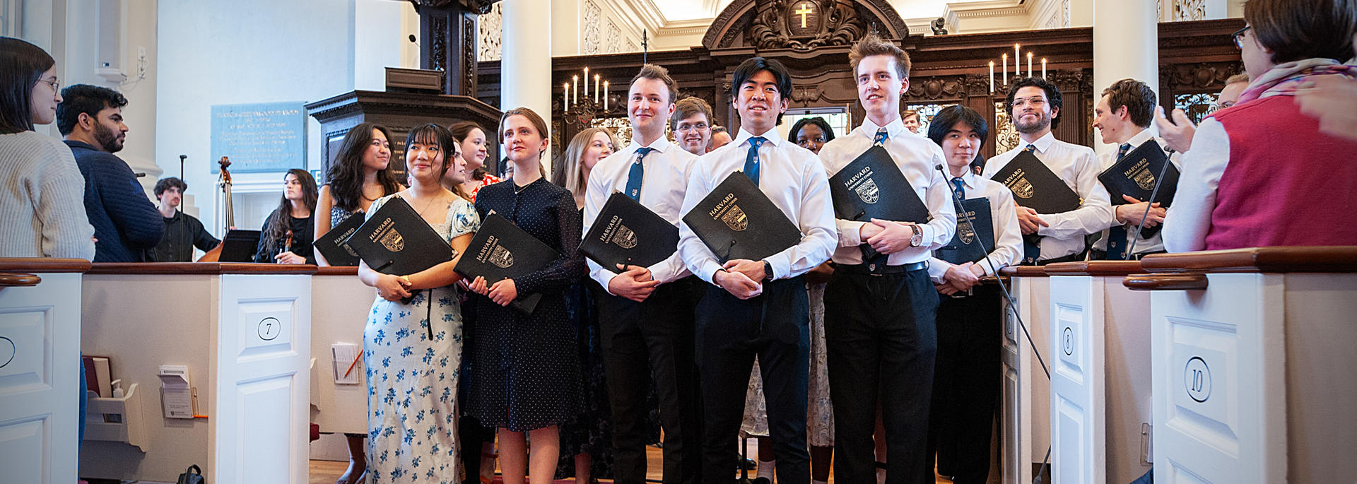 Members of the Harvard University Choir take a bow after the Arts First Concert.