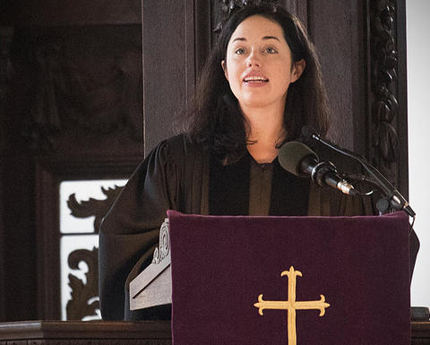 The Rev. Alanna C. Sullivan preaches at Sunday Services