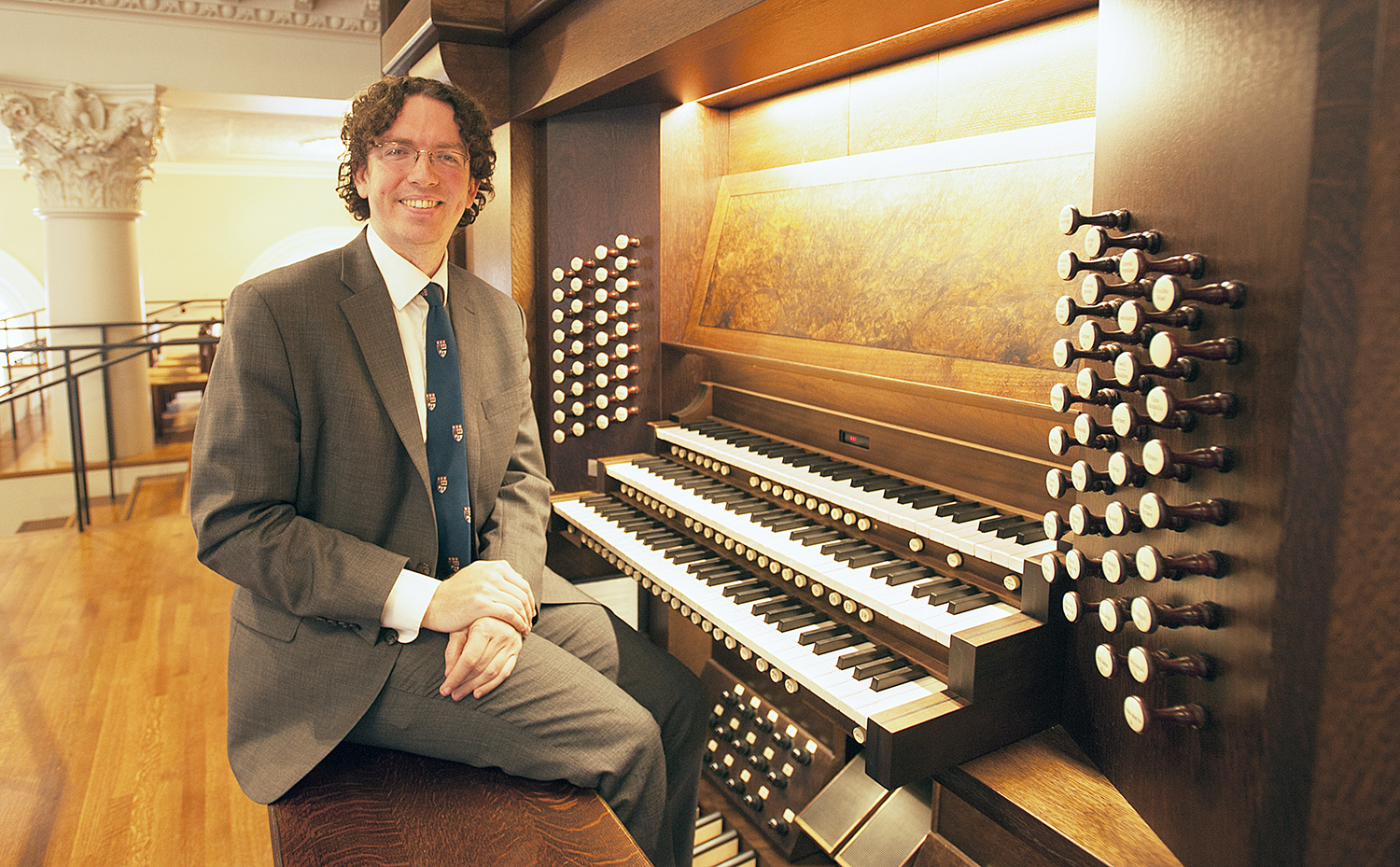 Organist Thomas Sheehan at the keyboard of the CB Fisk Opus 139 (2012): The Charles B. Fisk & Peter J. Gomes Memorial Organ