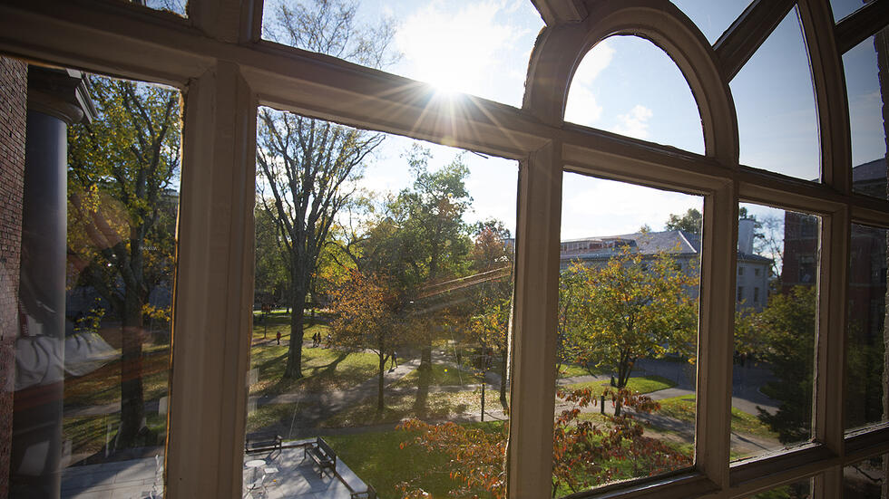 Sunlight through the window of the Memorial Church