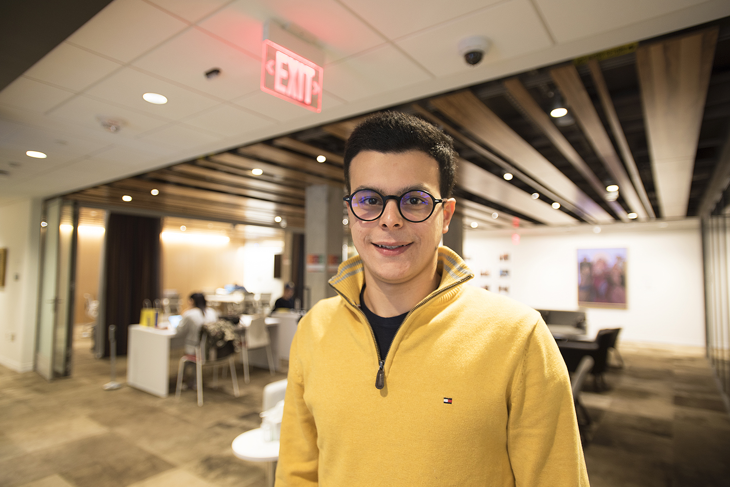 Freshman Wassim Marrakch is one of a growing number os students spending time in the Student Oasis.