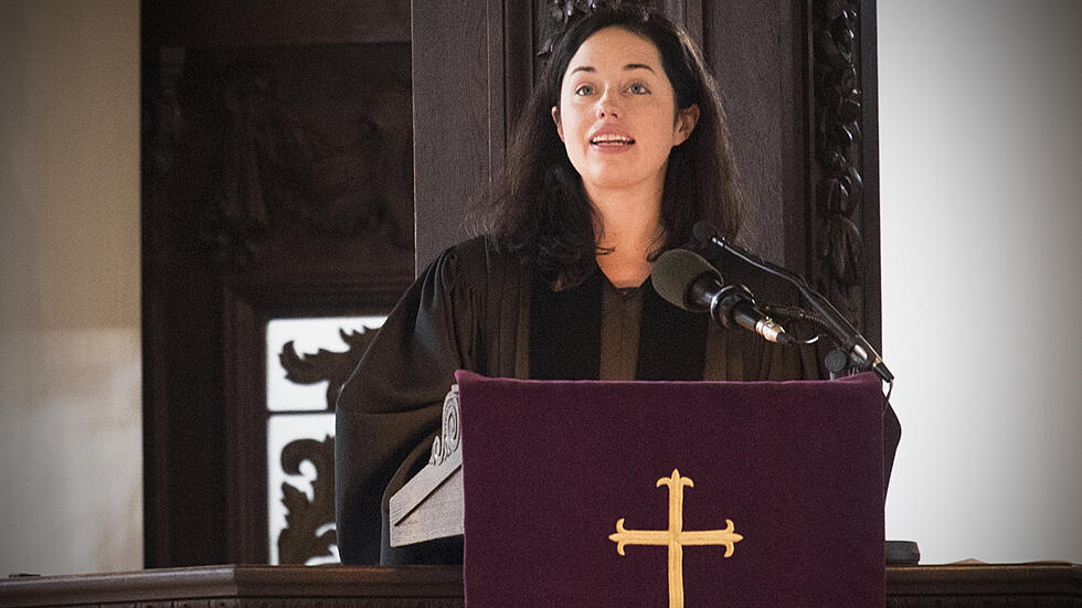 The Rev. Alanna C. Sullivan preaches at Sunday Services