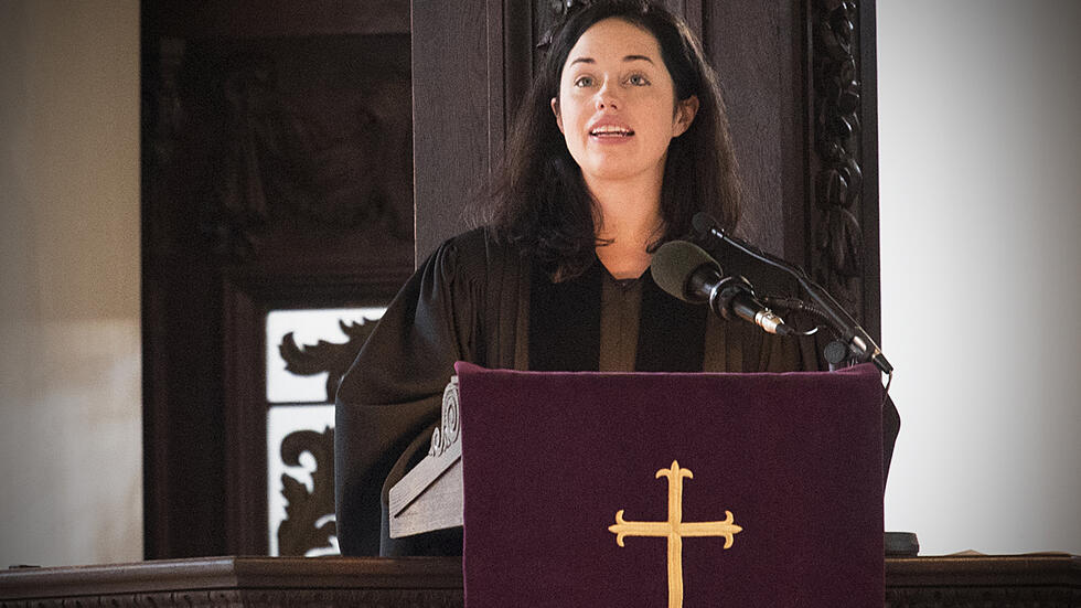 The Rev. Alanna C. Sullivan preaches at Sunday Services