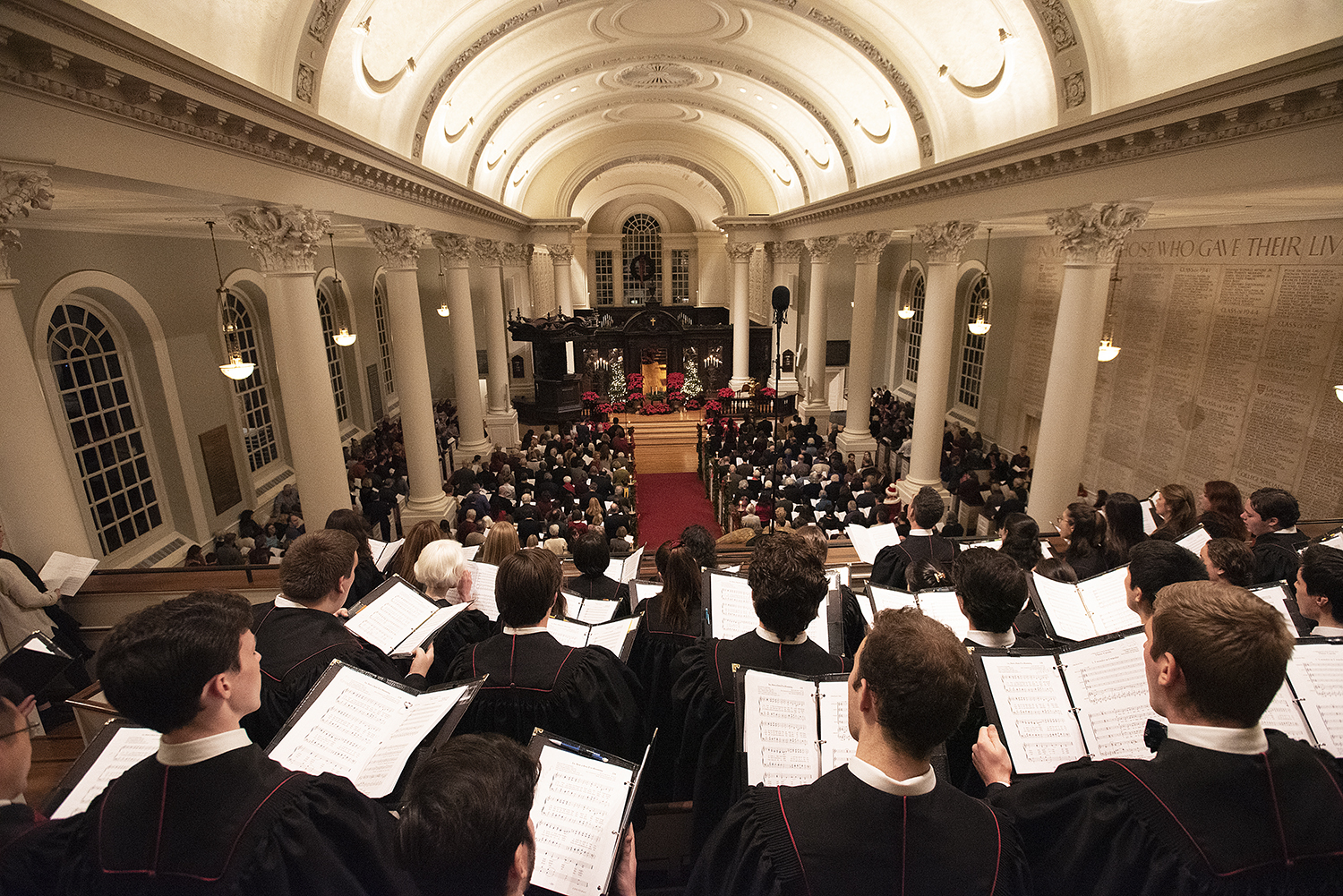 Harvard University Choir sings during the 109th Annual Christmas Carol Service